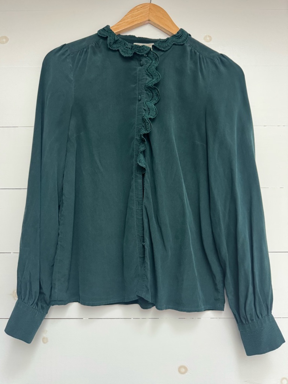Sezane Chloe Shirt Bottle Green